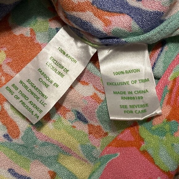 Lilly Pulitzer Harlow Tunic Dress SZ Small Casa Banana Tropical Floral Rayon - Picture 8 of 11